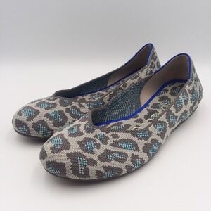 Rothy's The Flat Women's 6.5 Grey Spotted‎ Leopard Ballet Flats Smoke Retired